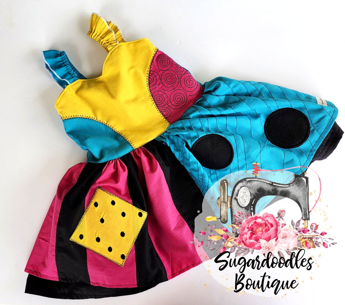 Sally Dress-Halloween Costume-Halloween Dress-Halloween Party Dress-Theme Park Dress- Fall-Girl Frankenstein