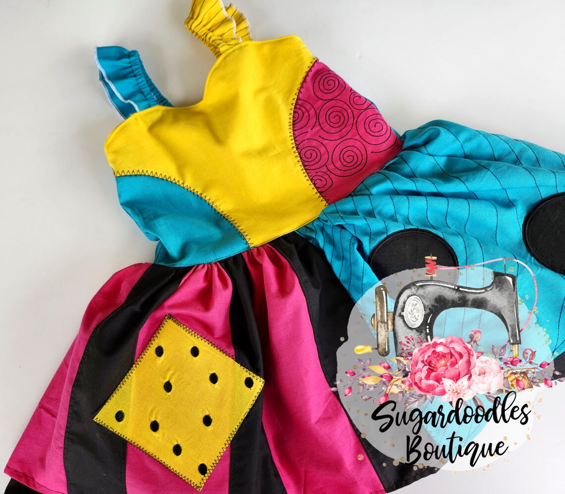 Sally Dress-Halloween Costume-Halloween Dress-Halloween Party Dress-Theme Park Dress- Fall-Girl Frankenstein