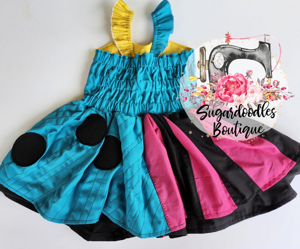 Sally Dress-Halloween Costume-Halloween Dress-Halloween Party Dress-Theme Park Dress- Fall-Girl Frankenstein