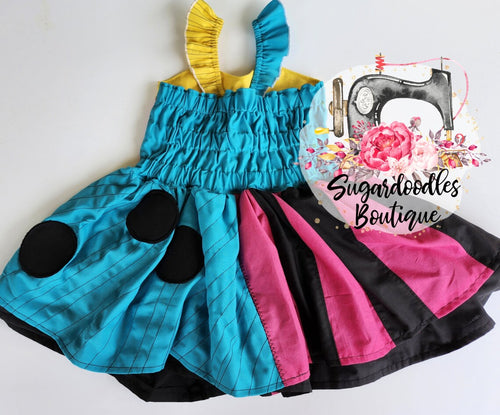 Sally Dress-Halloween Costume-Halloween Dress-Halloween Party Dress-Theme Park Dress- Fall-Girl Frankenstein