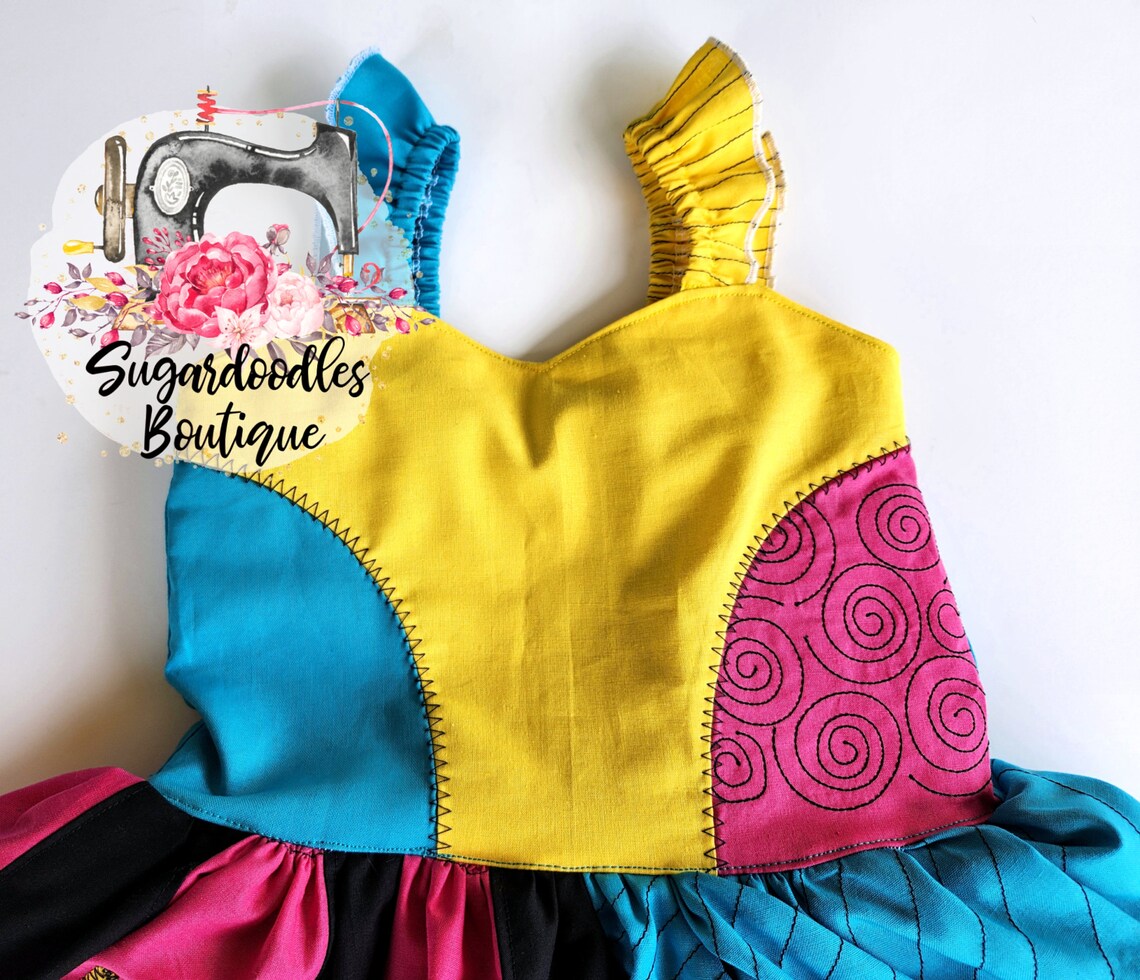 Sally Dress-Halloween Costume-Halloween Dress-Halloween Party Dress-Theme Park Dress- Fall-Girl Frankenstein