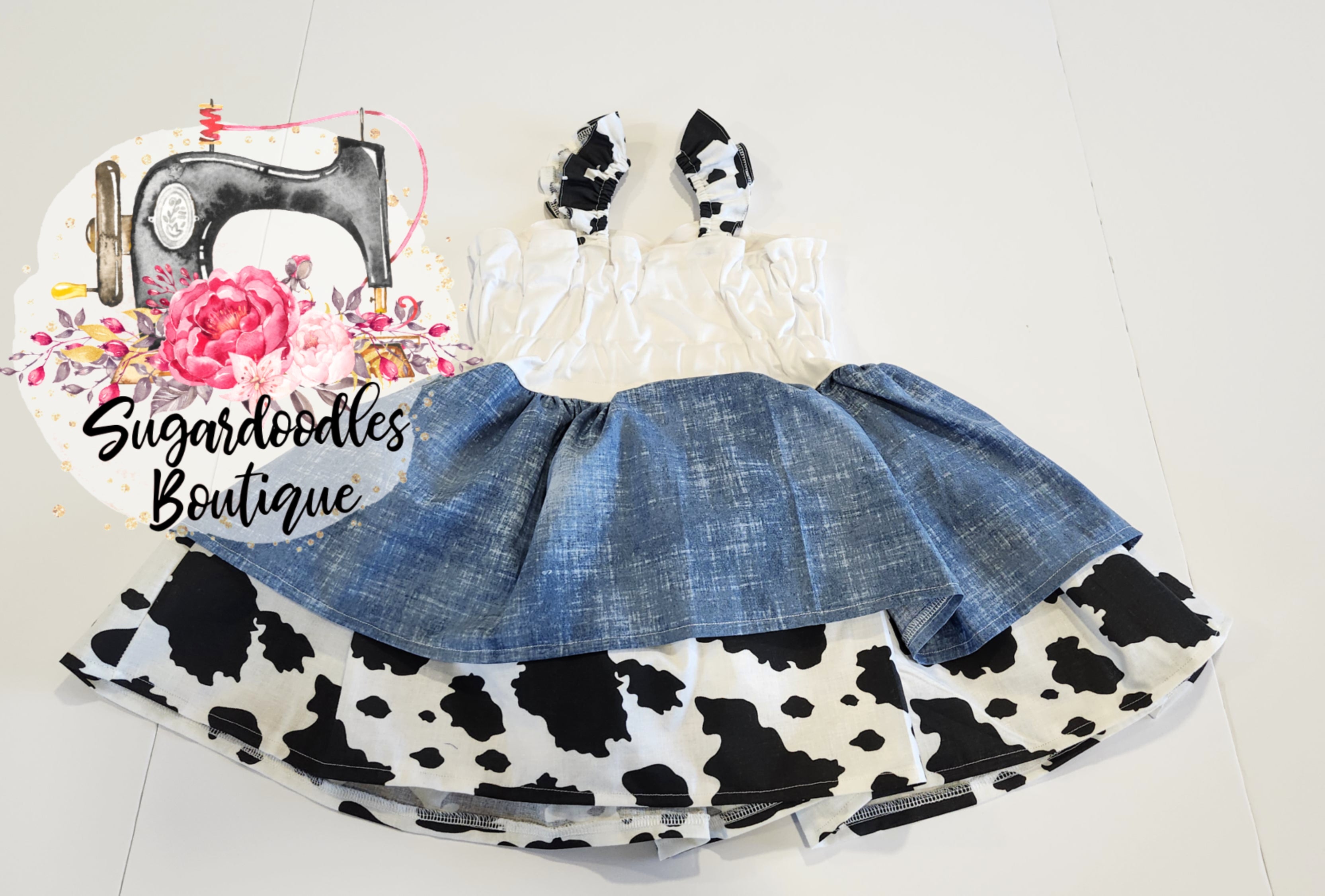 Cowgirl Costume Cotton Dress-Cowgirl Dress-cow print Dress
