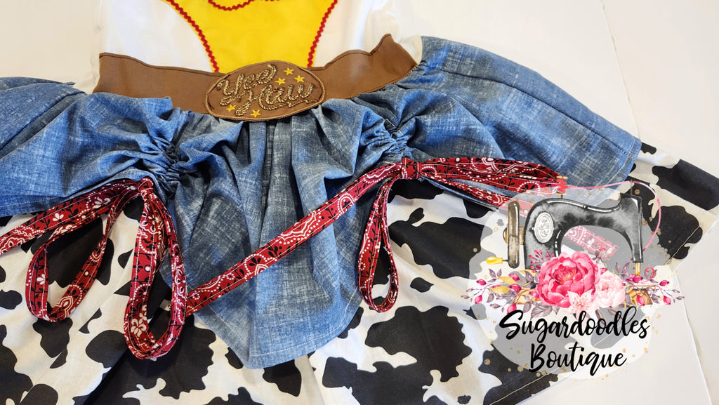 Cowgirl Costume Cotton Dress-Cowgirl Dress-cow print Dress